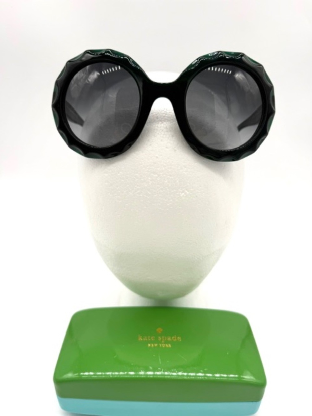 Kate Spade New York Dark Green Garnet/S Round Sunglasses~Vintage Inspired~